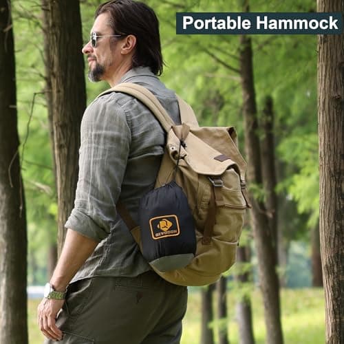 Camping Hammock with Net,Travel Portable Lightweight Hammocks with Tree Straps and Solid D-Shape Carabiners,Parachute Nylon Hammock for Outsides Backpacking Beach Backyard Patio Hiking