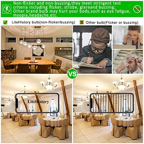 LiteHistory E26 LED Bulb 4W Equal E26 Edison Bulb 40 Watt Neutral White 4000K E26 Bulb Dimmable AC120V 400lm G16.5 Light Bulb led for Rustic Sputnik,Chandeliers,Vanity,Wall sconces Pack of 6