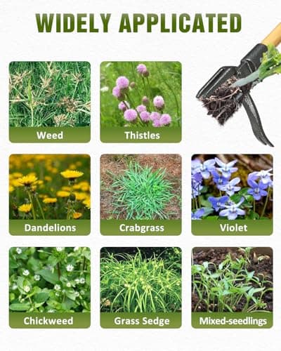 joyhalo 44" Dandelion Weed Puller Tool Stand Up Heavy Duty 4-Claw, Long Handle Weeder Tool for Yard with Steel Head, Weeding Tool Weed Picker, Weed Pulling Tool Without Bending or Kneeling
