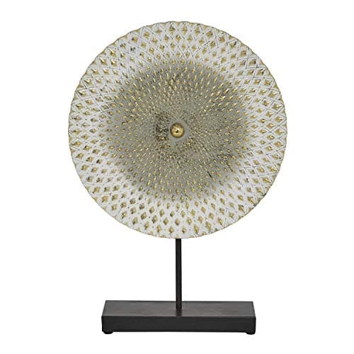 Deco 79 Metal Geometric Decorative Sculpture Home Decor Statue with Black Base, Accent Figurine 14" x 3" x 20", Gray