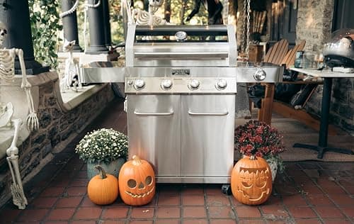 Monument Grills Larger Convertible 4-Burner Natural Gas Grill Stainless Steel Cabinet Style Propane Grills, LED Controls,Side Burner(Without Conversion Kit)