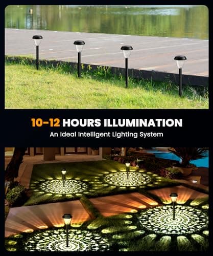 Super Bright Solar Lights for Outside, Up to 12H Solar Lights Outdoor Waterproof, 8 Pack Outdoor Lights Decorative, Garden Lights Dusk to Dawn Auto On/Off,Solar Pathway Lights for Yard,Landscape