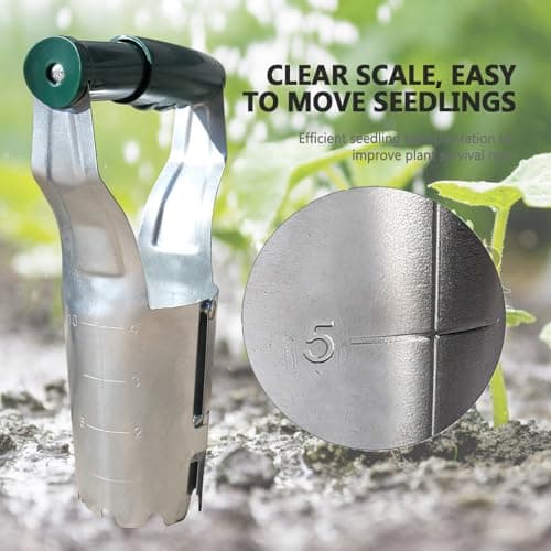 Bulb Planter Tool,Garden Bulb Planter,4 Inches Depth Mark,Bulb Transplanter Tool,Soil Release for Digging,Refilling Hole, Depth Marker, for Planting Tulips, Daffodils, Dahlias and More