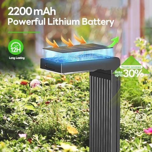 Solar Pathway Lights Outdoor 3 Pack, 400LM Motion Sensor Walkway Lights with Warm/Cool White, 12H Lasting, IP65 Waterproof Solar Powered Landscape Lighting for Garden, Yard