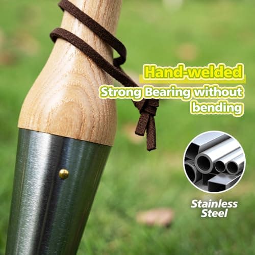 Hand Dibber – Precision Wood Handle Garden Hole Punch Dibbler Tool for Planting Seeds & Bulbs with 6'' Measuring Scale, Bulb Planter for Planting Flowers Tulips Daffodils Dahlias