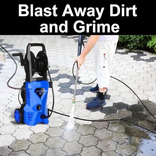 4500PSI Electric Pressure Washer 2.8GPM Power Washer 1600W High Pressure Cleaner Machine with 4 Nozzles Foam Cannon Powerwasher for Home use, 2-Year Limited (Blue)