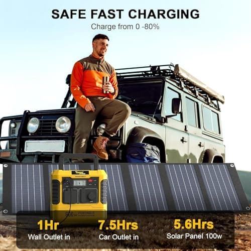 Togo POWER Portable Power Station ADVANCE600-560Wh LiFePO4 Battery 600W AC Outlet (Peak 1200W) - 0-80% in 60 Mins - Power Backup Outdoor Solar Generator for Camping, RV Trip, Outage