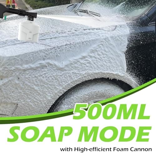 Electric Pressure Washer - 4500PSI 3.0GPM Power Washer with 500ML Foam Cannon, 4 Nozzle Tips, with 4-Wheel Anti-Tip Technology, 360° Swivels High Pressure Cleaning Machine for Cars, Driveways, Patios