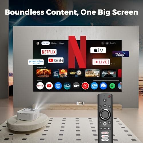 [AI Movin 2.0 System/1200 ANSI/Auto Focus] Projector-4K with WiFi 6 and Bluetooth, 30W DoIby Audio Netflix-Licensed Outdoor-Projector, Lisowod 1080P Smart Portable Proyector with HDR10+ 2025 Upgraded