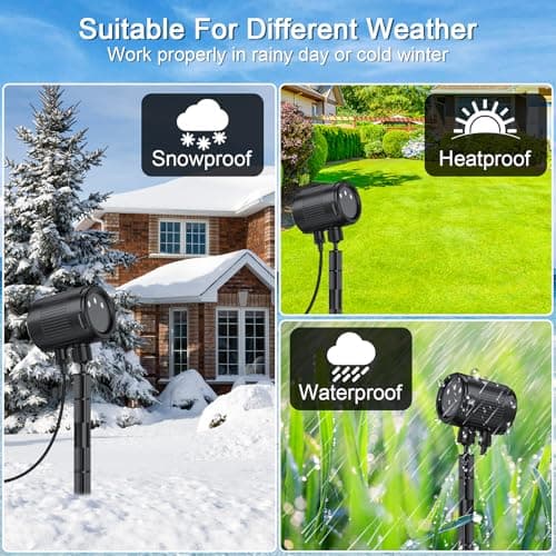 Laser Christmas Projector Lights Outdoor, 3Colors RGB Firefly Lights Show with RF Remote Waterproof for Indoor/Outdoor Decoration - Christmas, Halloween, Party, Wedding, Home, Garden, Courtyard