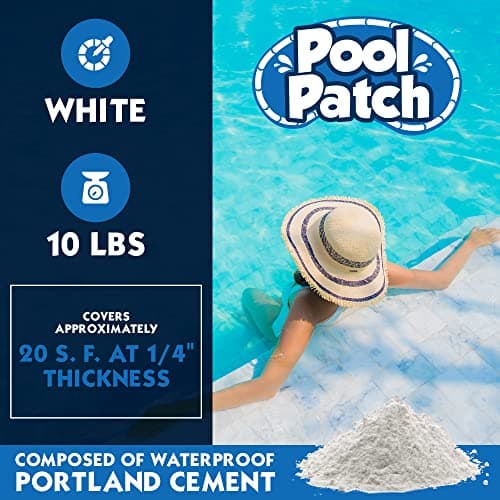 Pool Patch Pool Tile Thinset Adhesive Repair Kit 10 lb - Easy to Mix and Apply Thinset Formula - Perfect to Glue Pool Tile - Quick-Drying, Extra Strong Bond - (coverage: approx. 20 sq. ft)