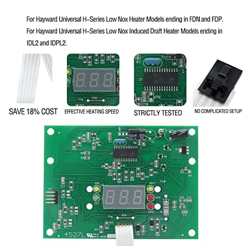 IDXL2DB1930 Display Board, Replacement for Hayward Heater IDXL2DB1930 Display Board Control Panel Keypad Membrane Switch Compatible with Hayward H350FDP H250IDL2 H350IDL2 H400IDL2 & Universal H-Series