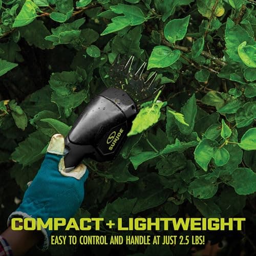 Sun Joe HJ604C Cordless Grass Shear + Shrubber Handheld Trimmer, (w/Battery + Charger Included), 7.2V, Black