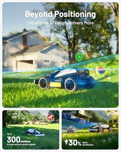 LUBA Mini AWD 1500 Robot Lawn Mower with 4G, Reception 0.37 Acre, Max. 0.45 Acre, All-Wheel-Drive for 80% Slope UltraSense AI Vision+RTK Auto-Mapping, Cutting Height 0.8"-2.6"