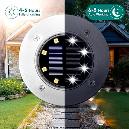 SOLPEX Solar Lights Outdoor Waterproof, 12 Pack Solar Ground Lights, Solar Garden Lights Landscape Lighting for Pathway Driveway Patio Backyard Walkway (Cool White)