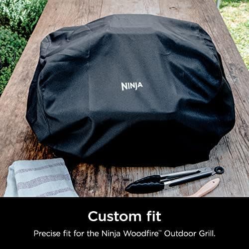 Ninja OG751BRN Woodfire Pro Outdoor Grill and Smoker with Built in Thermometer, 7 in 1 Master Grill, Grey, Electric, with XSKCOVER Cover + XSKOP2RL All Purpose Blend Pellets+XSKUNSTAND Stand