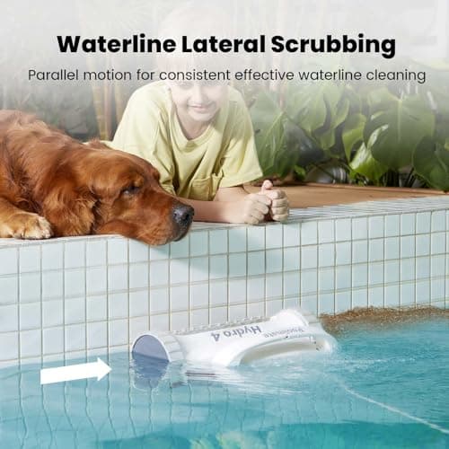 Hydro 4 Pool Robot, Pool Vacuum for Inground and Aboveground Pools, Floor, Wall and Waterline Cleaning and Scrubbing, Smart WiFi and Blutooth App Control, 50' Cord, Large Top Load Fine Filter Basket