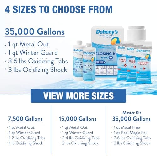 Doheny's Ultimate Pool Closing Kit | Winterizing Chemicals for Above & Inground Pools | Prevents Stains, Rust, Scale & Algae | Treats Up to 15,000 Gallons