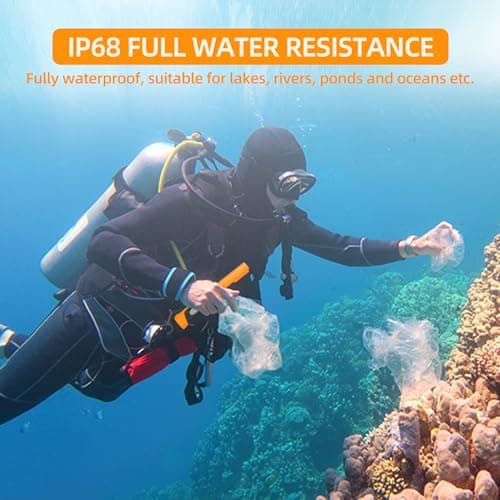 Fully Waterproof Handheld Metal Detector Pinpointer for Adults and Kids, Small Pin Pointer Wand. LCD Display, High Accuracy, 3 Alert Mode, Professional for Gold,Coins on Beach, Underground