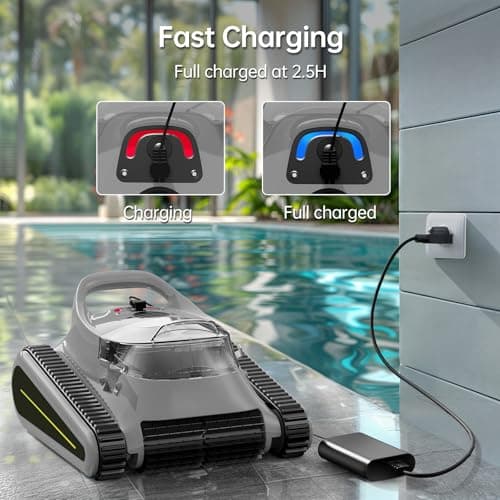 Pool Vacuum for Above Ground Pool: NexTrend Cordless Robotic Pool Cleaner Wall Floor Waterline Cleaning 180W Powerful Suction Last 150 Mins Automatic Robot for Inground Swimming Pool up to 2,050 sq.ft