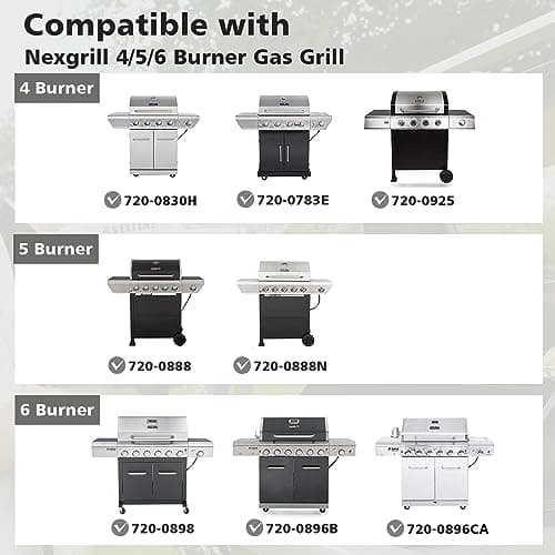 Grill Heat Plates Replacement Parts for Nexgrill, Porcelain Steel Heat Tents for Home Depot Nexgrill 6 Burner Gas Grill, 14.6" Flame Cover Replacement Parts for Nexgrill 720-0896B