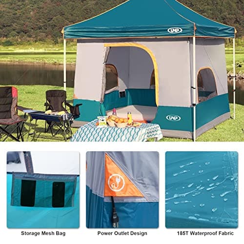 UNP Camping Canopy Tent - Inner Tent for 10' x 10' Pop Up Canopy, Simple Installation, Fully Vented Roof, Enclosed Canopy Space, Ocean Blue (Frame NOT Included)