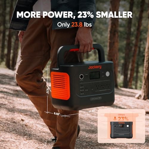 Jackery Explorer 1000 v2 Portable Power Station(2024 New),1070Wh LiFePO4 Battery,1500W AC/100W USB-C Output, 1 Hr Fast Charge, Solar Generator for Outdoor Camping,Emergency, RV, Off-Grid Living