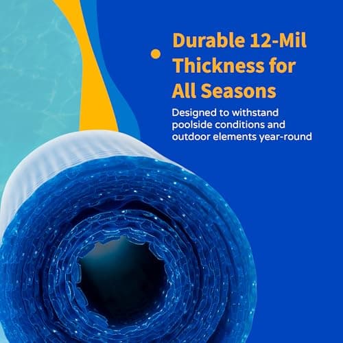 Blue Wave 16-ft x 32-ft Rectangular Pool Solar Blanket - 12-mil Solar Pool Cover with Thermal Bubbles to Retain Heat and Reduce Evaporation – Fade Resistant Pool Solar Cover for Inground Pool - Blue