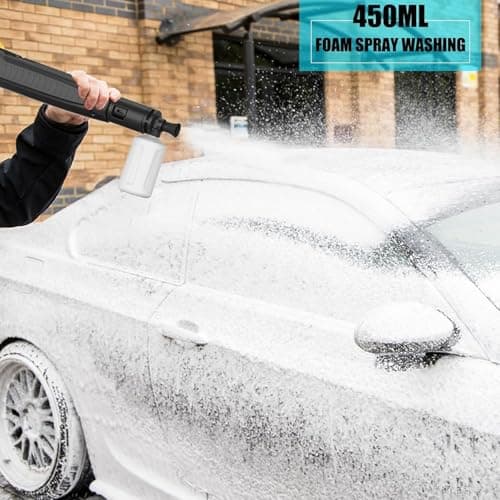 Electric Pressure Washer, 4800PSI Max 3.0GPM Power Washer Electric Powered with 20FT Hose, 35FT Power Cord, 4 Nozzles Foam Cannon High Pressure Washer for Car Patio Garden Fences(Bule)