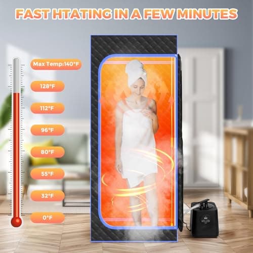 Portable Sauna Box for Home, Person Saunas Tent at Home with 3L 1200 Watt Steamer, Remote Control and Fodable Chair (Light Black)