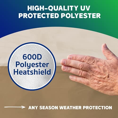 YardStash Deck Box Cover - Heavy Duty, Waterproof Covers for Outdoor Cushion Storage and Large Deck Boxes - Protects from Rain, Wind and Snow - XL - Tan