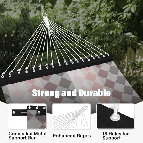 Patio Watcher 13 FT Quick Dry Textilene Hammock - Outdoor Double Hammock - Heavy Duty for Outside - 450 lbs Capacity - Rhomb