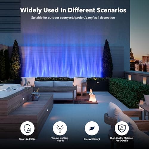 Ocean Wave Projector, 40in Water Effect Light, Ambient Lighting Outdoor Wall Lights, Creative Color Bubble Wall Wave Light Outdoor Waterproof, Led Lights Decorations for Home Outside