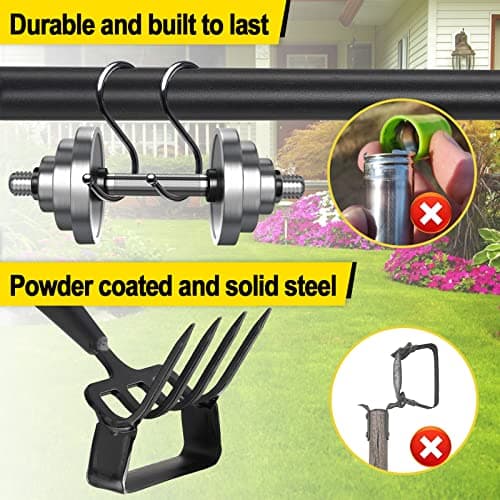 Garden Hoe, Heavy Duty Hula Hoe Garden Tool for Weeding, 62 Inch Cultivator Stirrup Hoe with Adjustable Long Handle, Action Scuffle Loop Hoe with Rake 2-in-1 Gardening Tool for Loosening Pulling Weed