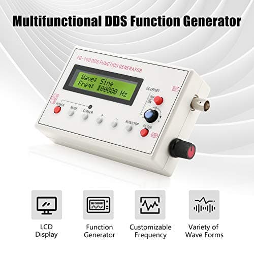 1HZ-500KHZ DDS Functional Signal Generator, Seesii DDS Function Low Frequency Signal Generator Sine/Triangle/Square/Sawtooth Waveform