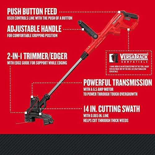 CRAFTSMAN WEEDWACKER® String Trimmer, 6.5 Amp, 14-Inch (CMEST913)