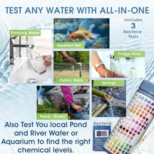 Liberty Gold Standard© Water Test Strips (121-Piece Kit) Testing for Pools & Spas, Hot Tubs - Test Chlorine, pH, Hard Water Hardness Test, Cyanuric Acid, Alkalinity, Bromine (Pool Spa Test Kit)