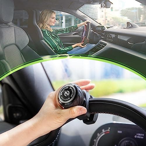 Spurtar Steering Wheel Knob Spinner, 2Pack Universal Car Suicide Knob Power Handle Spinner Fit for Cars, Truck, Forklift, Mower, Tractor, Boat, Golf Cart – Black