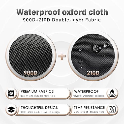 900D+210D Thickened Generator Cover. Top can be Opened to Add Fuel. 32x24x24 Inches. All-round protection. Black.
