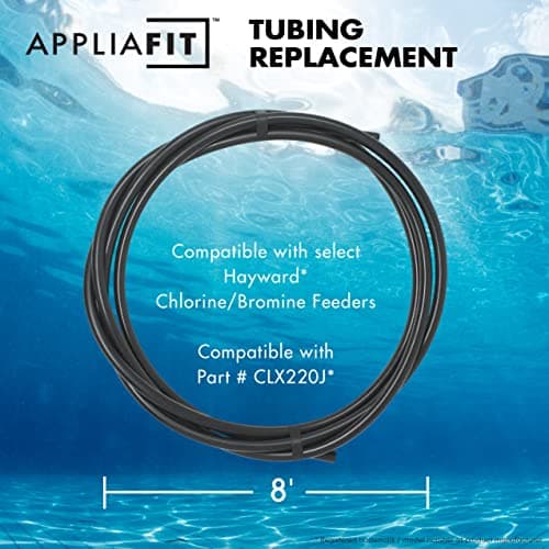 AppliaFit 8-Feet Chlorinator Tubing Compatible with Hayward CLX220J for Chlorine and Bromine Feeders Series CL200, CL220, CL220BR (1-Pack)