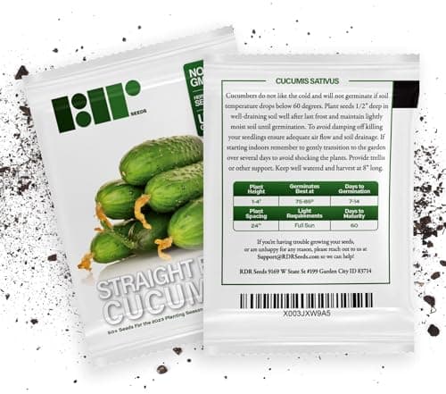 50 Straight Eight Cucumber Seeds - Heirloom Non-GMO USA Grown Vegetable Seeds for Planting - Pickling and Slicing Cucumber
