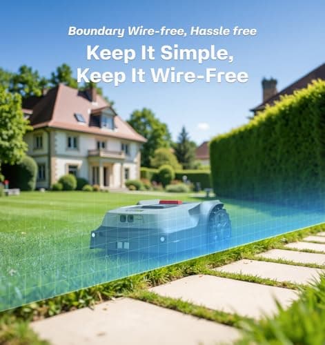 Robot Lawn Mower Boundary Wire-Free T1200Pro 2025 Version, Unlimited Mowing Zones, Customized Mowing Setting, RTK+ Real-time AI Vision Navigation and Obstacle Avoidance