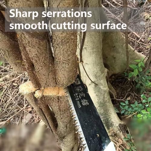 Medium Length japanese pull saw with Super Sharp Teeth,Thickened SK5 Steel,for Home Pruning, Logging, Landscaping,Three Sided Grinding,10.5"