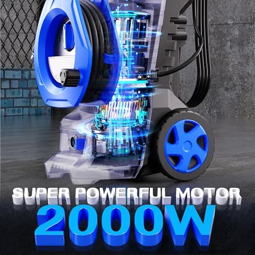 Electric Pressure Washer 4800 PSI 3.5 GPM, 2000W High Pressure Power Washer with 4 Nozzles & Foam Cannon, Portable Cleaner for Car, Driveway, Patio, Fence, Outdoor Cleaning