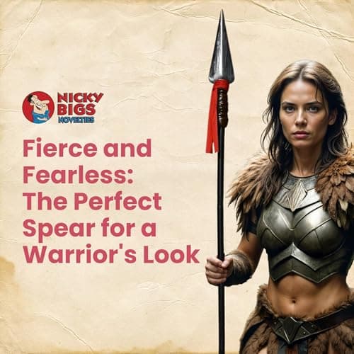 Nicky Bigs Novelties - Adult Plastic Spartan Spear, Roman Replica, Viking Spear Costume, Native American Weapons Roman Gladiator Woman and Men Spartan Halloween Costume