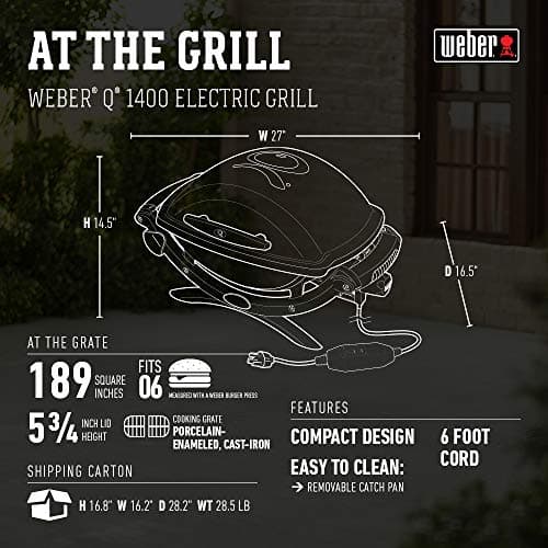 Weber Q1400 Electric Grill, Gray