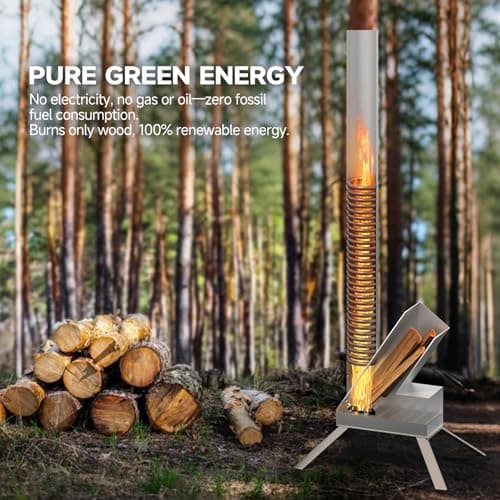 Outdoor Wood Burning Heater for Hot Tub, Portable Wood Fired Hot Tub Heaters,Titanium Coil Heat Exchanger Heating for Spas, Small Swiming Pools Wood Burning Stove