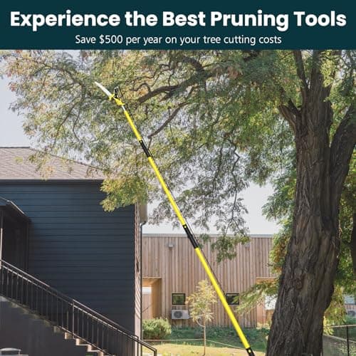 27 FT Pole Saws for Tree Trimming, [Ultra Sturdy] Tree Pruner with Thickened Saw Blade and Scissors for Tree Trimmer, Pole Cutter for Backyard and Garden, Bush Cutting and Pruning of Palm Trees
