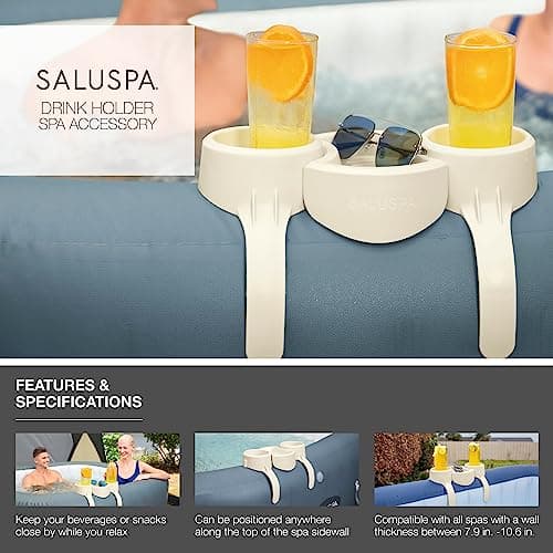 Bestway SaluSpa Inflatable Spa Drink Holder Tray | 1 Caddy Holds 2 Drinks | Outdoor Hot Tub and Spa Accessory