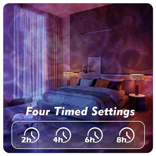 Hekation Christmas Halloween Outdoor Projector Lights, 15 Colors Water Wave Ocean Effect Night Light, Waterproof Yard Decorations With Remote and Timing